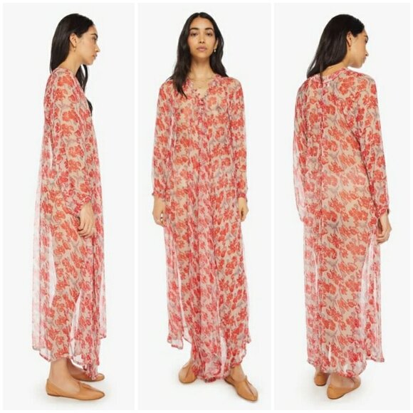 💕NATALIE MARTIN💕 Fiore Maxi Dress ~ Chiffon Watercolor Dove Medium M NWT - Picture 9 of 16